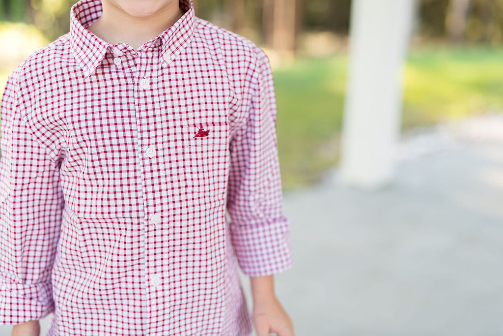 Red/White Plaid Destin Dress Shirt