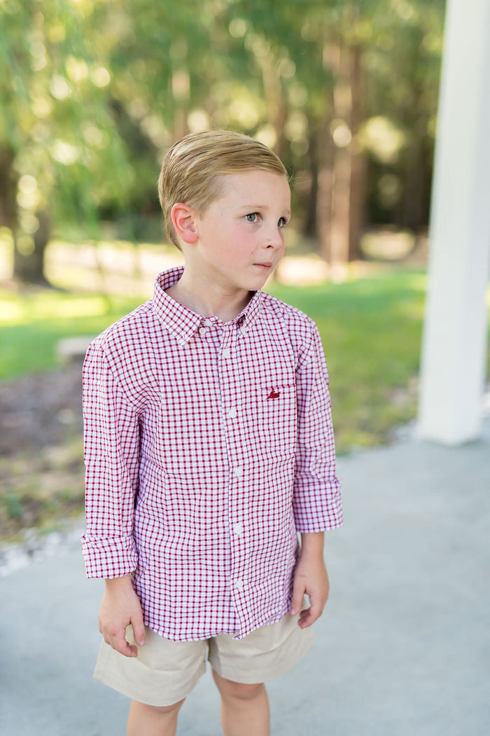 Red/White Plaid Destin Dress Shirt