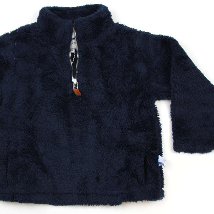 Sherpa Fleece Pullover for Kids - Navy