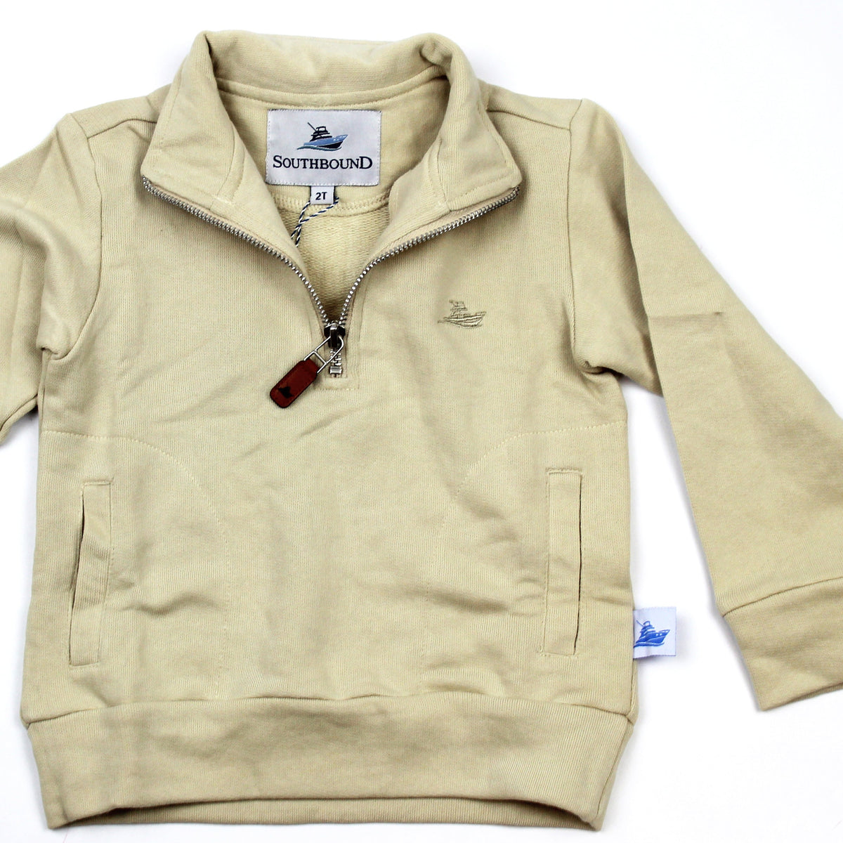 1/2 Zip Knit Pullover for Kids - Khaki