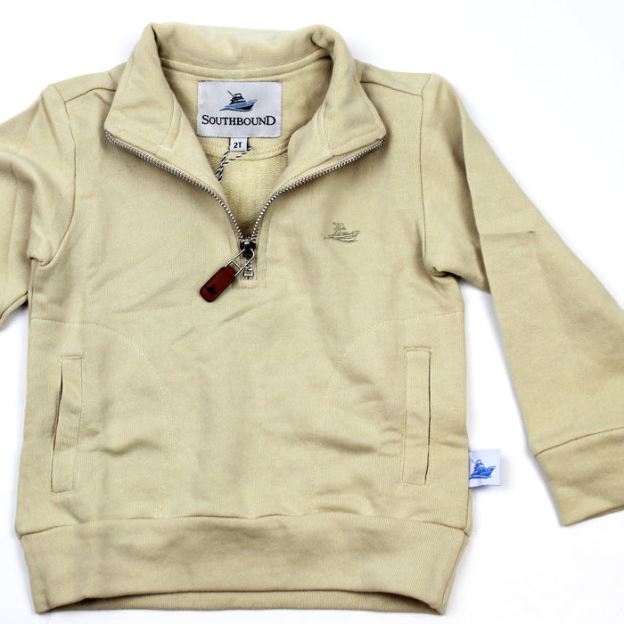 1/2 Zip Knit Pullover for Kids - Khaki