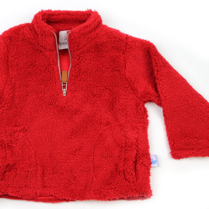 Sherpa Fleece Pullover for Kids - Red
