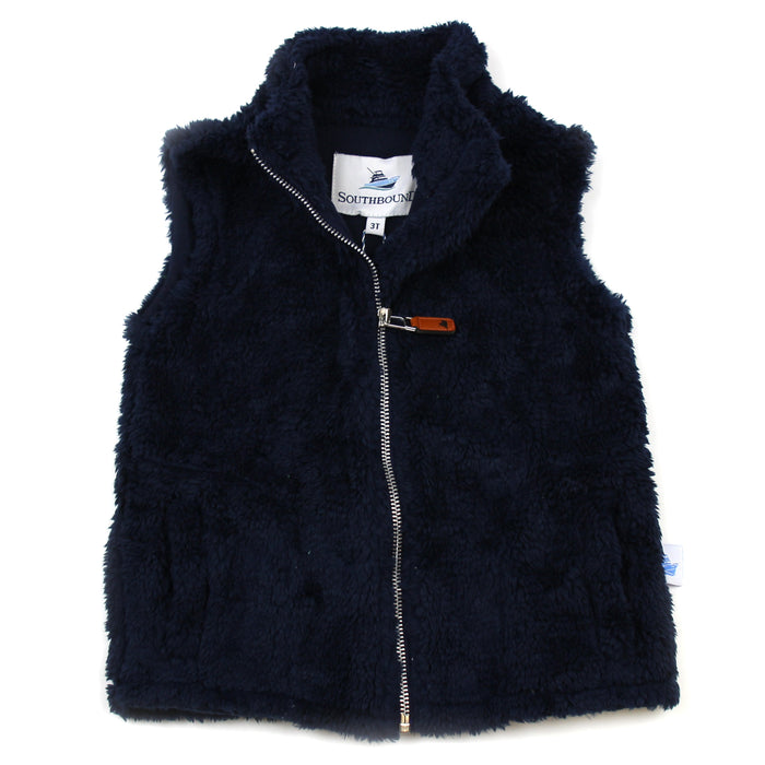 Sherpa Fleece Vest for Kids - Navy