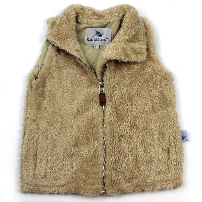 Sherpa Fleece Vest for Kids - Khaki