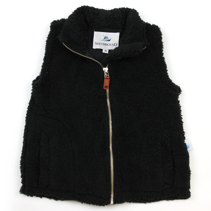 Sherpa Fleece Vest for Kids - Black