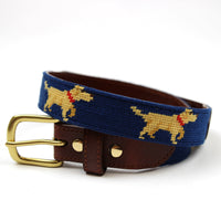 Hand Stitched Needlepoint Dog Belt