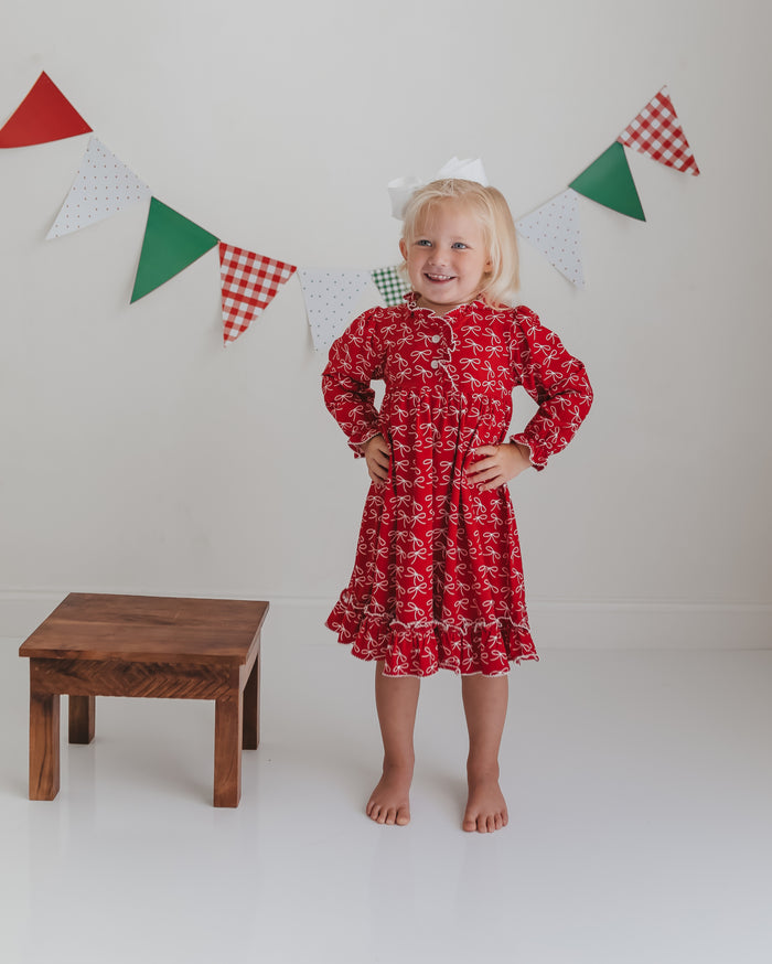 Girls Molly Bow Christmas Morning Dress