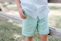 Opal/ Blue Plaid Short Sleeve Destin Dress Shirt