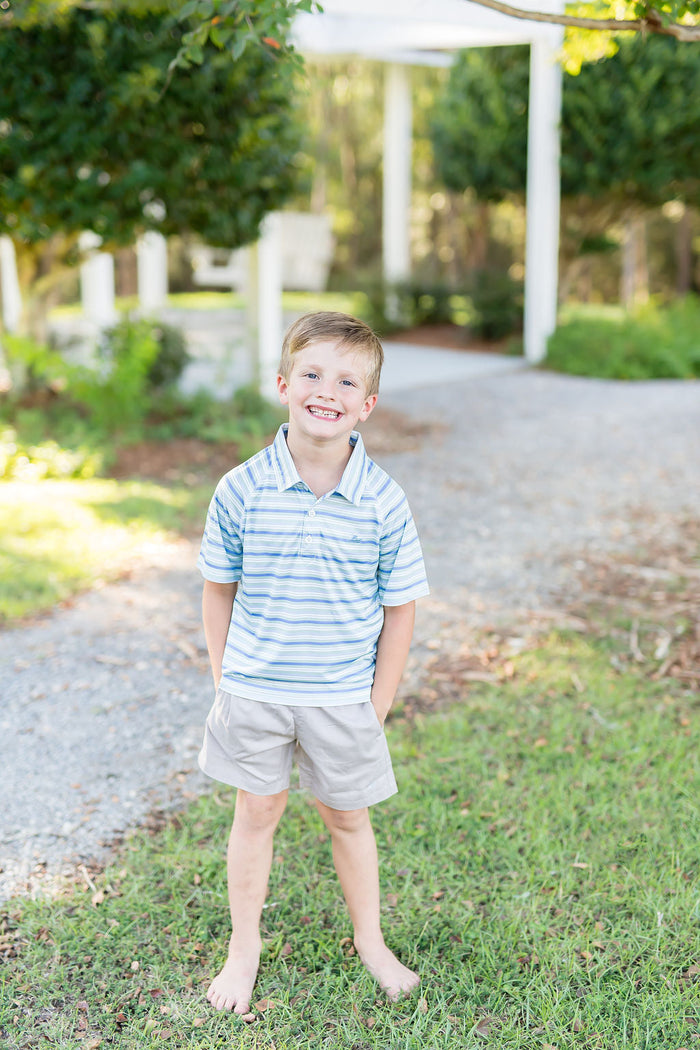 Green and Allure Blue Stripe Polo