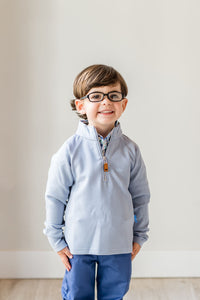 Andes Quarter Zip Smoky Blue Pullover