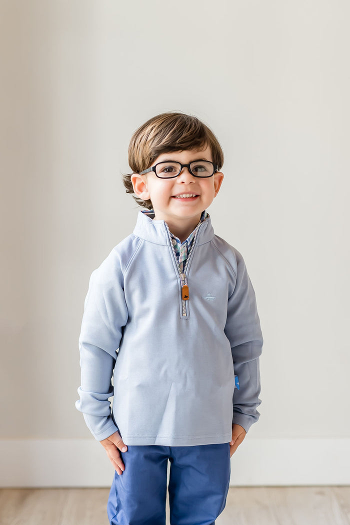 Andes Quarter Zip Smoky Blue Pullover