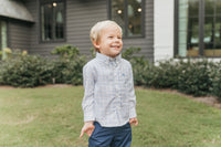 Brown and Blue Check Destin Dress Shirt