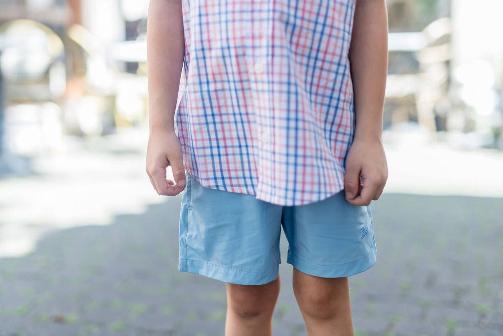 Regatta and Coral Short Sleeve Destin Dress Shirt