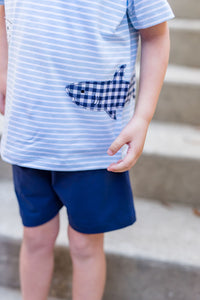 Boys Shark Applique Short Set