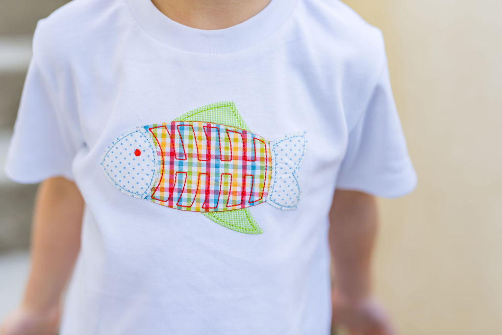 Boys Fish Applique Short Set
