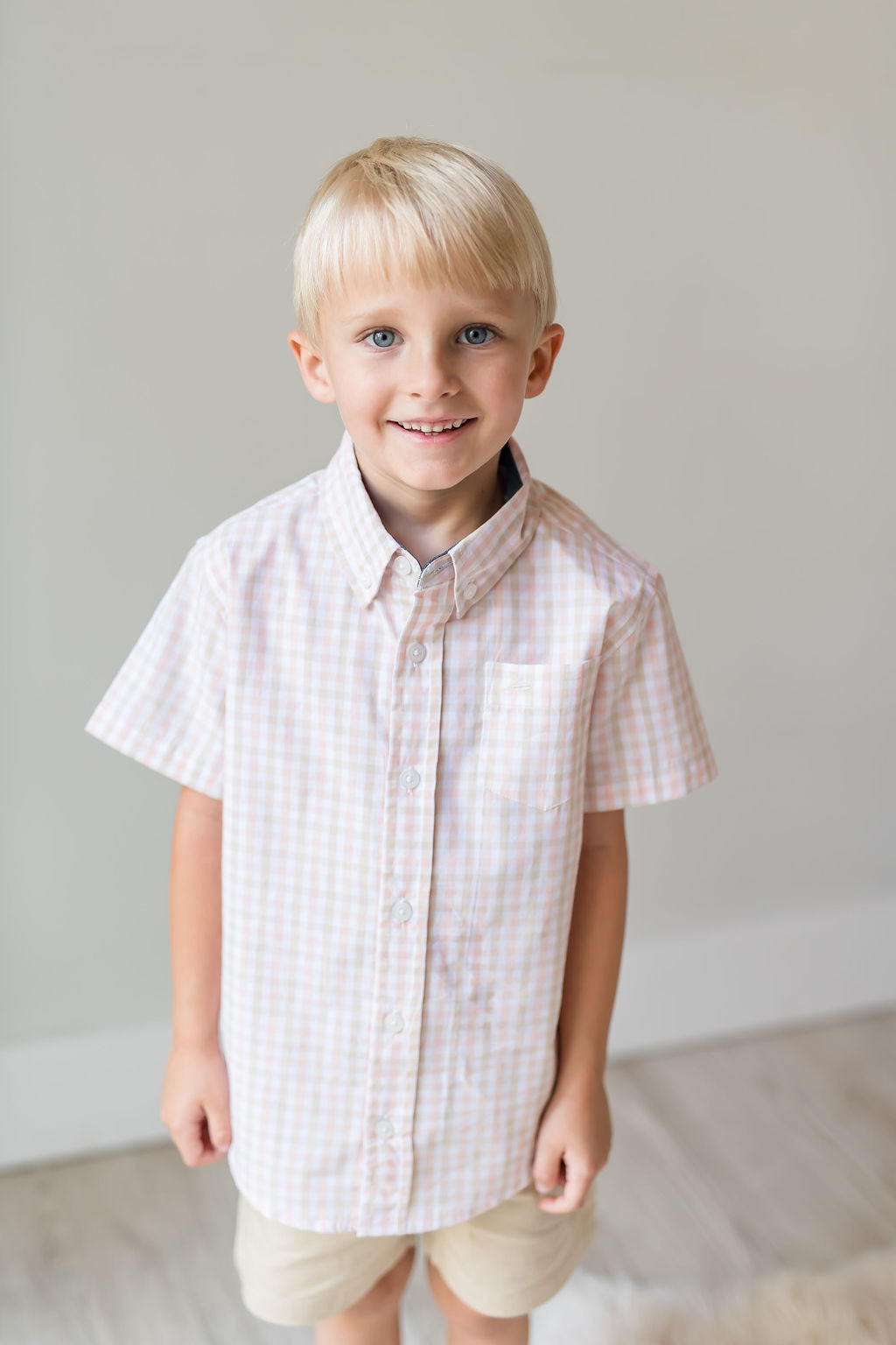 Pink Salt and Fog Short Sleeve Destin Dress Shirt