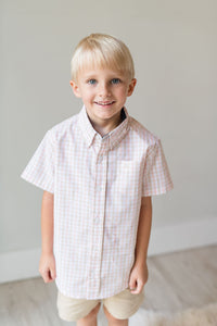 Pink Salt and Fog Short Sleeve Destin Dress Shirt