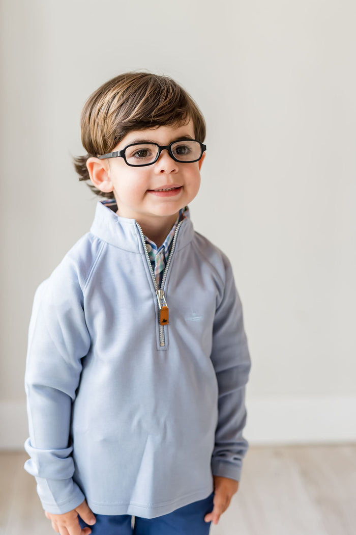 Andes Quarter Zip Smoky Blue Pullover