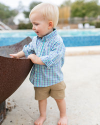 Pastel Plaid Destin Long Sleeve Dress Shirt