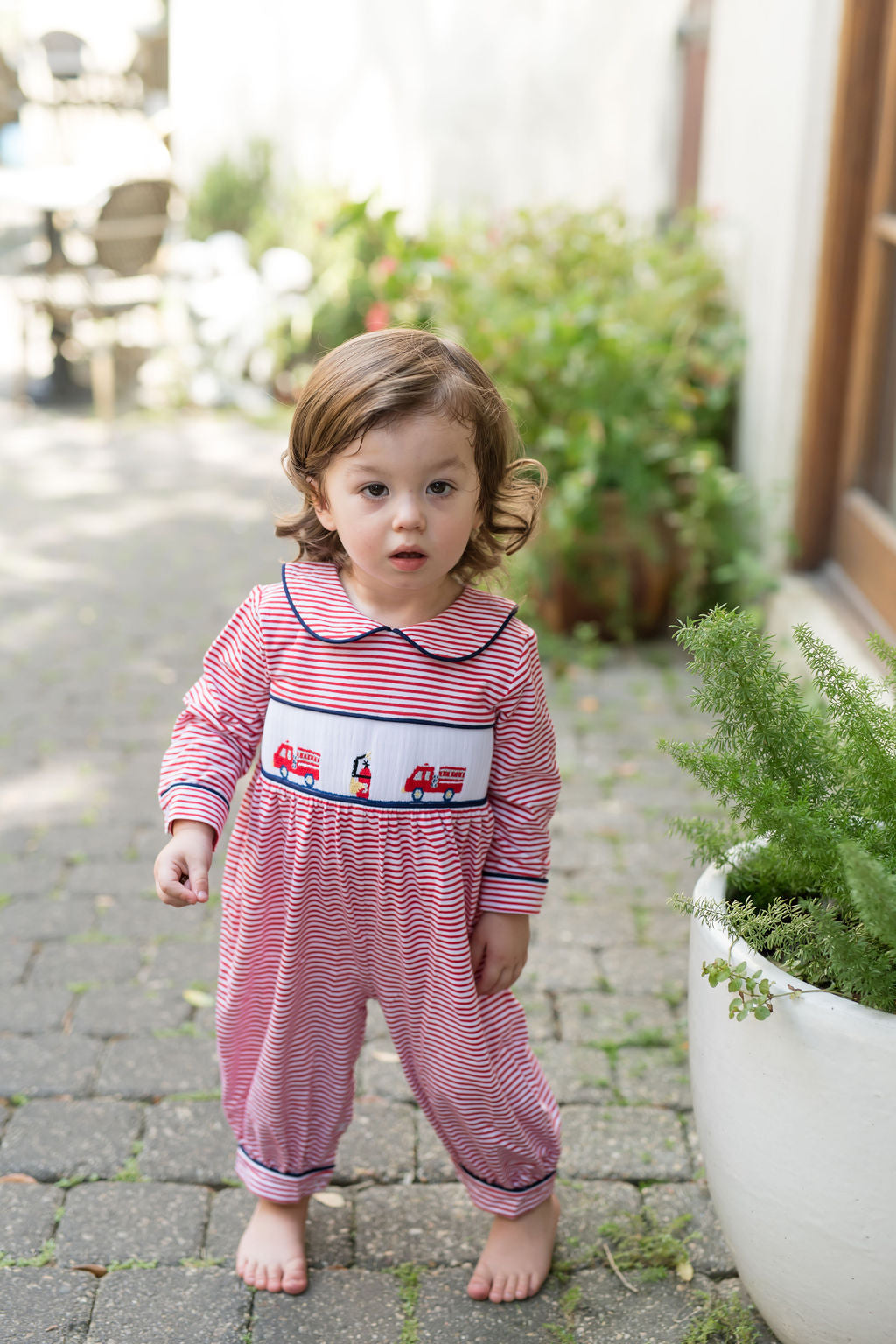 Fire truck 2024 smocked dress