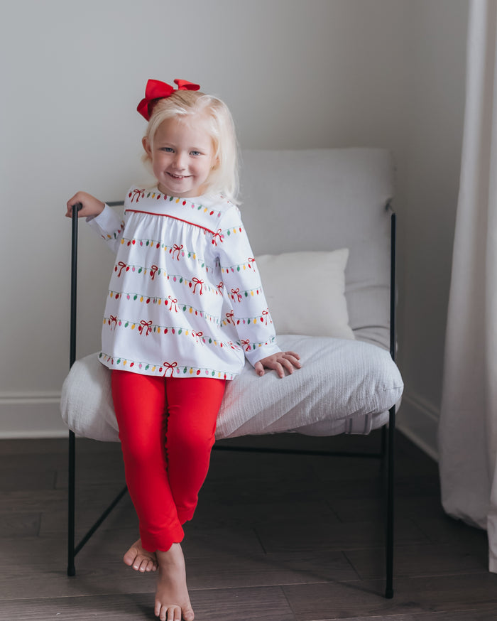 Girls Christmas Lights Pant Set