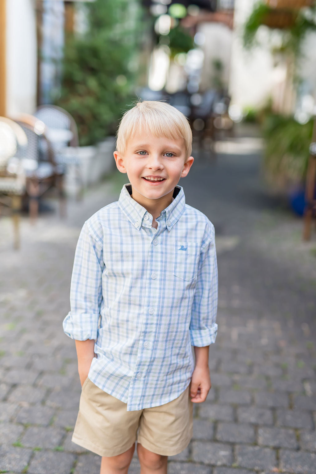 Blue and Green Destin Dress Shirt