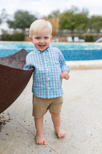 Pastel Plaid Destin Long Sleeve Dress Shirt