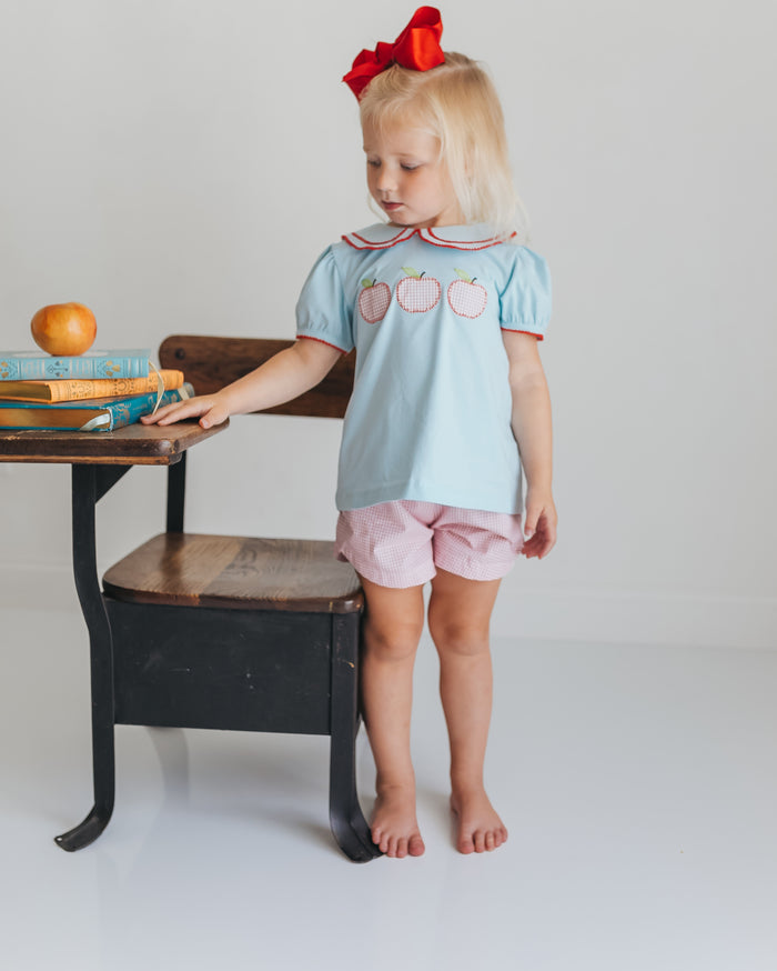 Girls School Days Applique Short Set