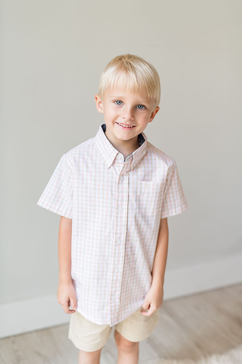 Pink Salt and Fog Short Sleeve Destin Dress Shirt