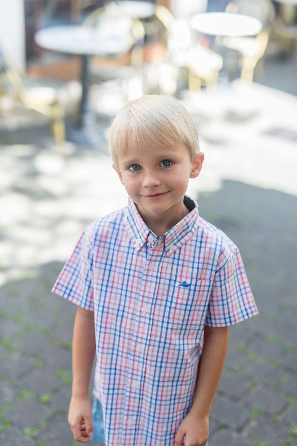 Regatta and Coral Short Sleeve Destin Dress Shirt