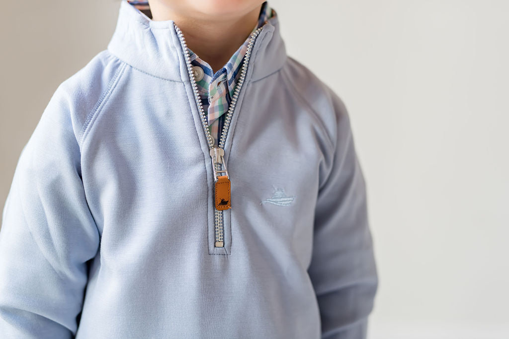 Andes Quarter Zip Smoky Blue Pullover