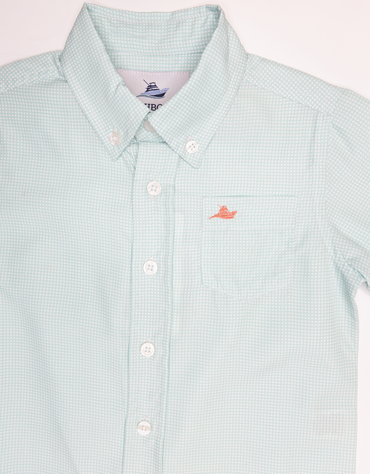 Beach Glass Gingham Performance Button-Down Dress Shirt