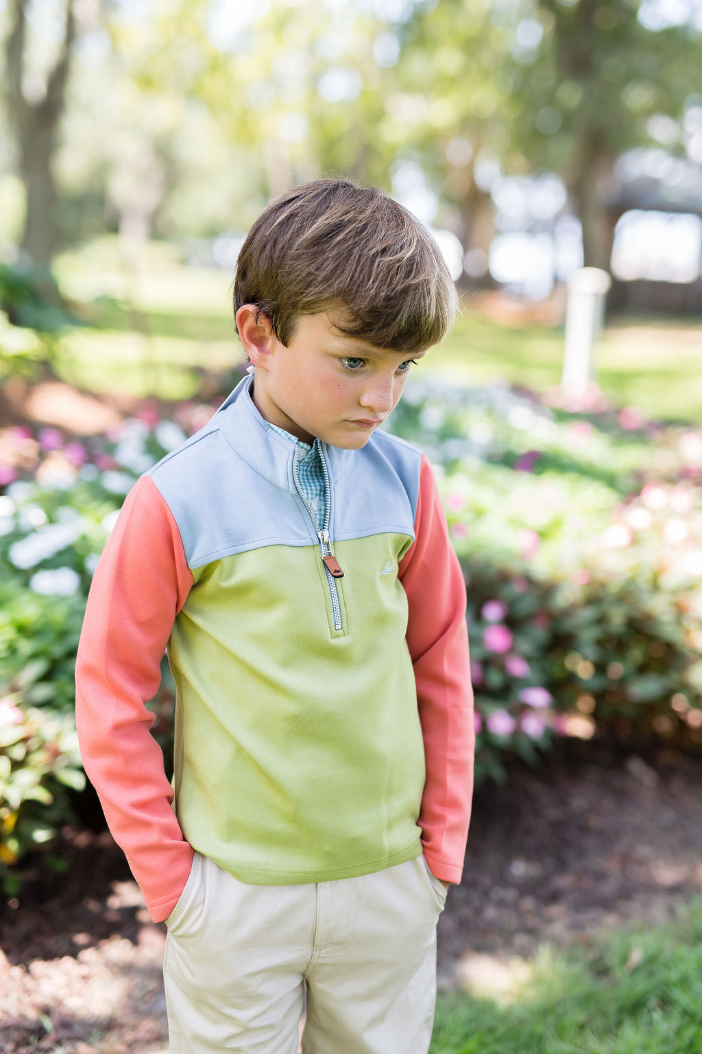 Andes Quarter Zip Multi Performance Color Block Pullover