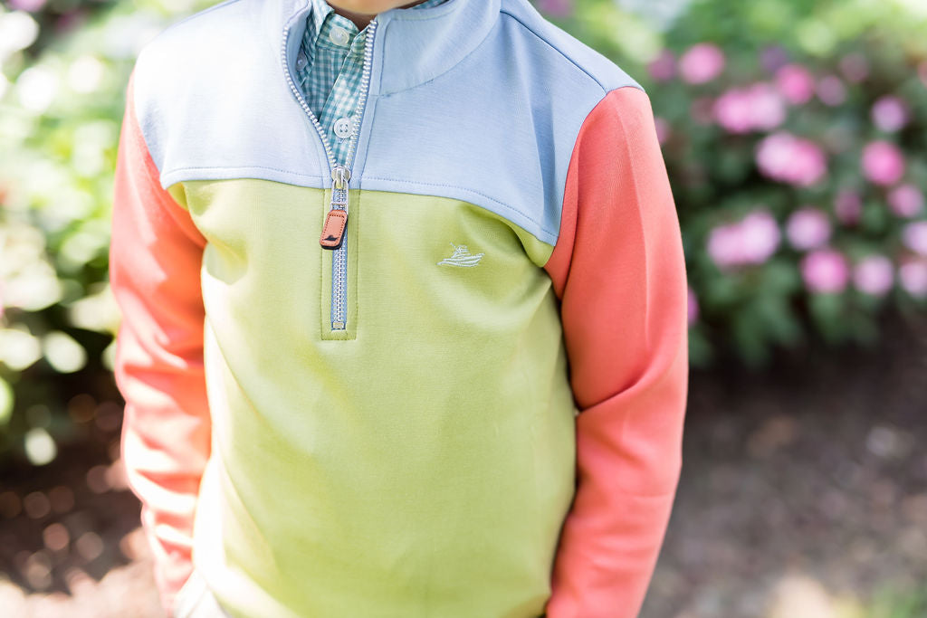 Andes Quarter Zip Multi Performance Color Block Pullover