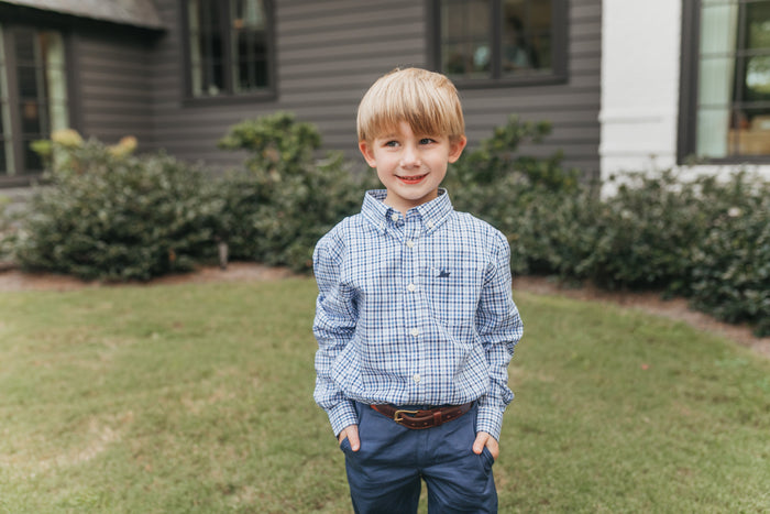 Blue and Navy Destin Dress Shirt