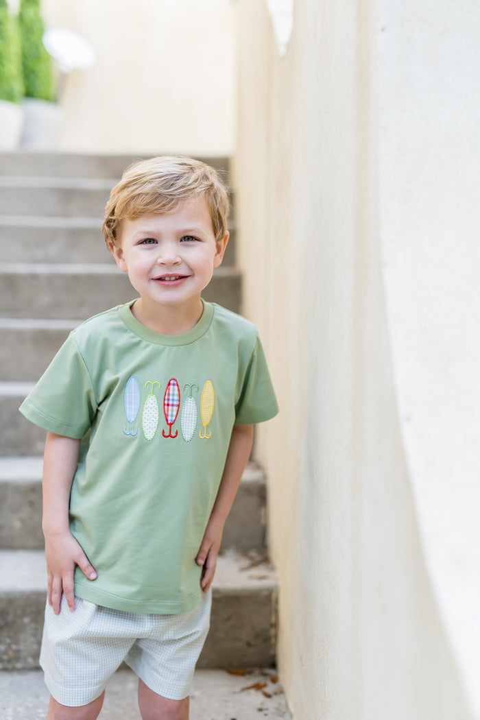 Boys Fishing Lures Applique Tee and Short Set