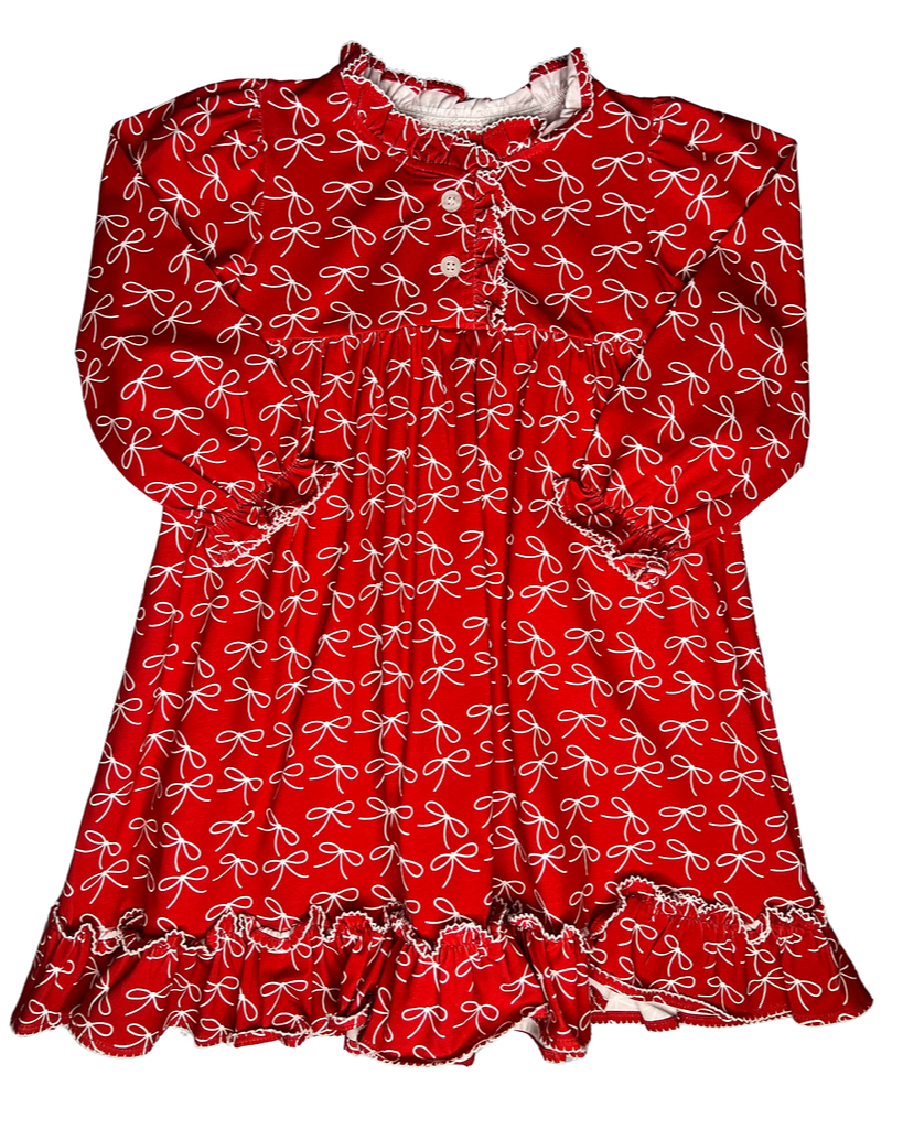 Girls Molly Bow Christmas Morning Dress 7 Girls Molly Bow Christmas Morning Dress 7