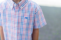 Regatta and Coral Short Sleeve Destin Dress Shirt