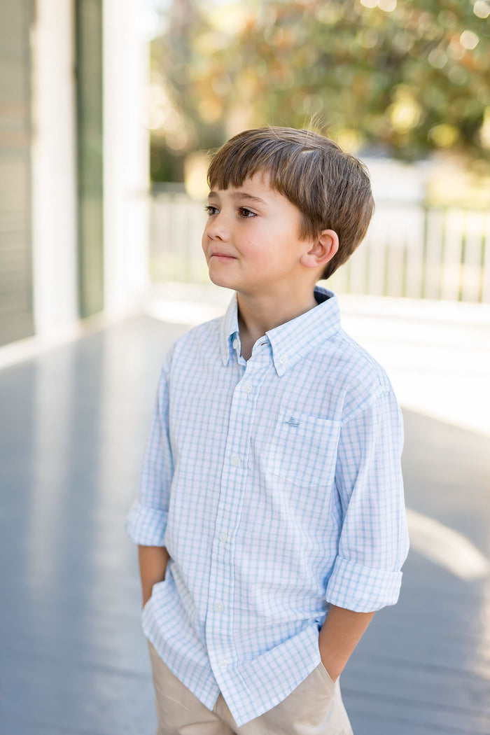 Baby Blue and White Destin Dress Shirt