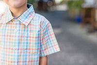 Sunset Plaid Short Sleeve Destin Dress Shirt