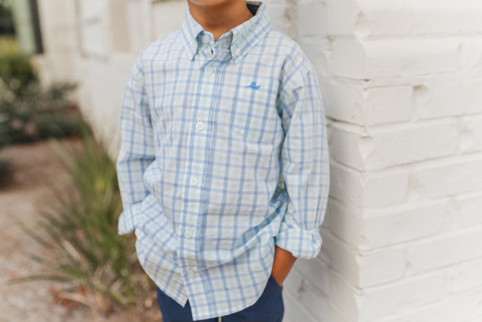 Blue and Green Destin Dress Shirt