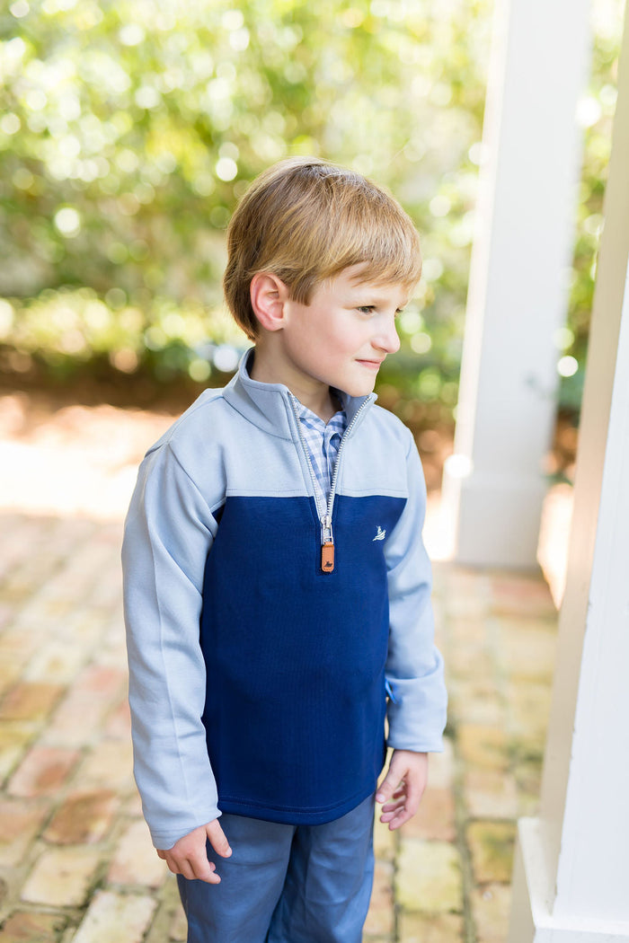 Color Block Pullover - Blue & Navy