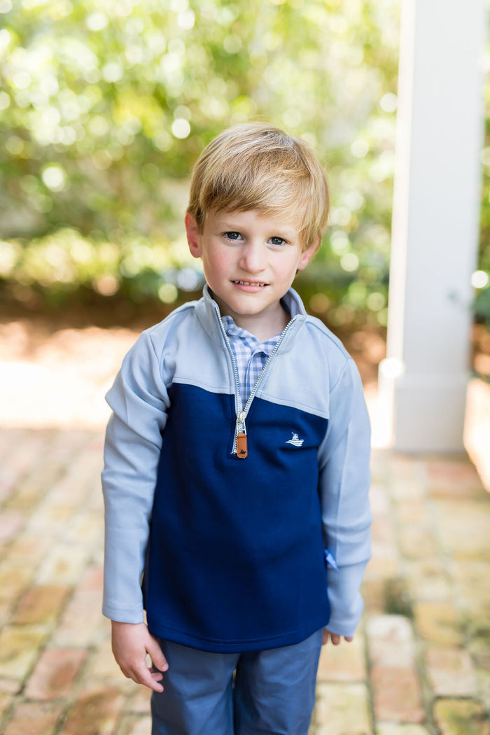 Color Block Pullover - Blue & Navy