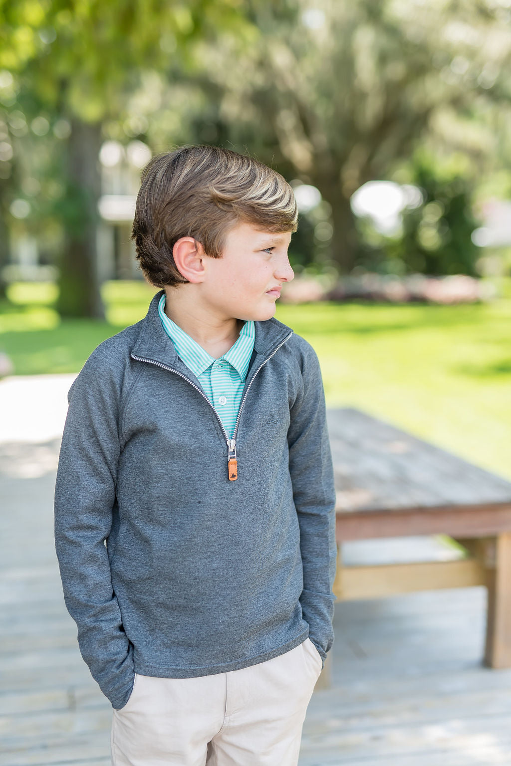 Andes Quarter Zip Lightweight Charcoal Pullover