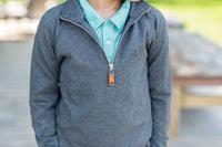 Andes Quarter Zip Lightweight Charcoal Pullover