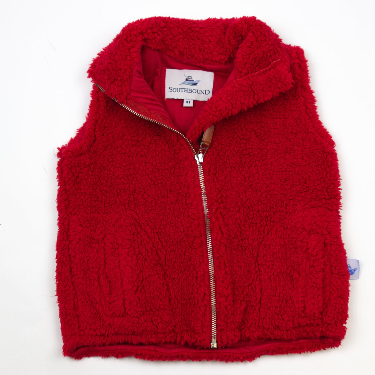 Sherpa Fleece Vest for Kids - Red