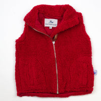 Sherpa Fleece Vest for Kids - Red