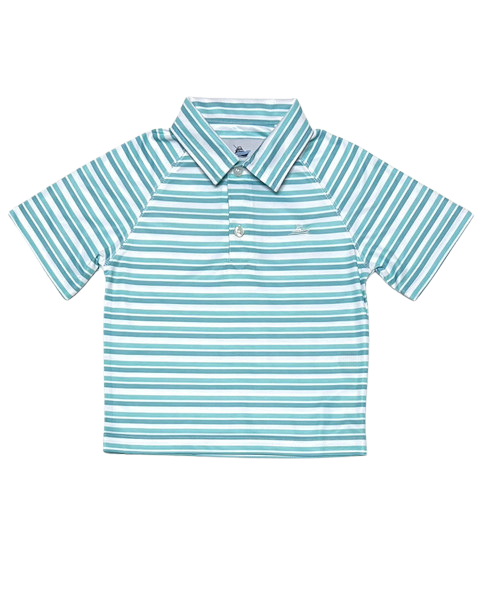 Blue/Aqua/Porcelain Performance Polo