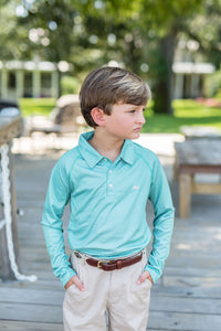 Gray and Green Stripe Polo