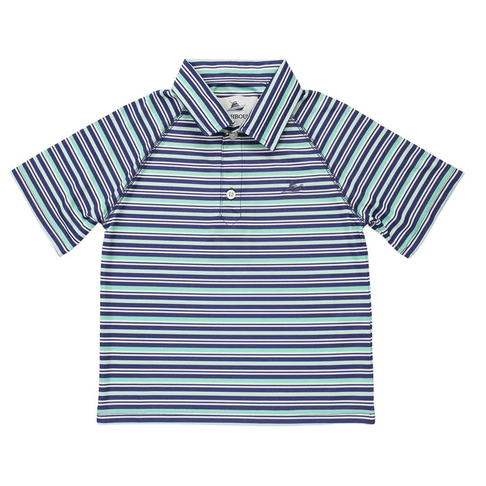 Cascade/Navy/Aqua Performance Polo